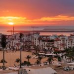 Agadir coast at sunset, the perfect base to explore Taghazout and Tamraght